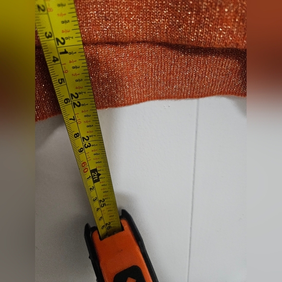 Le Superbe Wool Cashmere Orange Metallic Hoodie Embellished Peace Sign Colorful - Picture 8 of 9